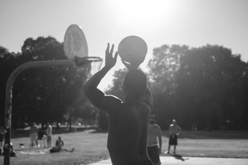 NBA player performing a vertical jump test during training